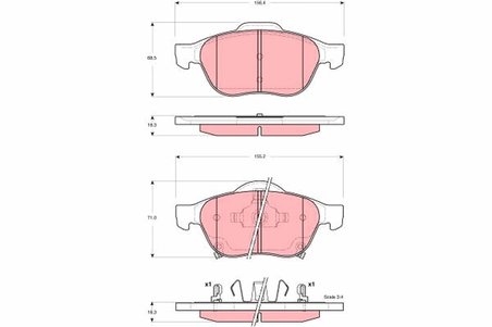 Set placute frana TRW GDB3335