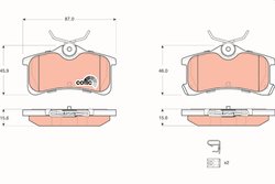 SET PLACUTE FRANA TRW GDB3334 - Compatibil cu TOYOTA