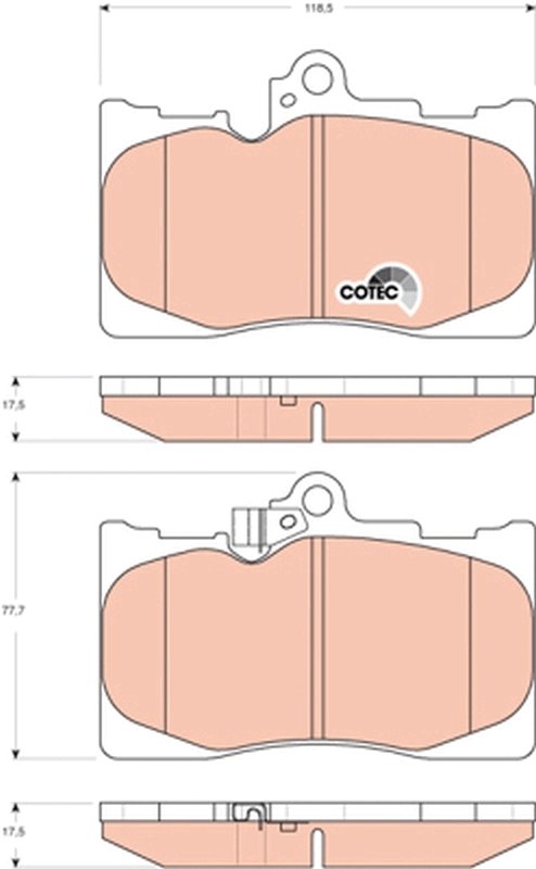 SET PLACUTE FRANA TRW GDB3398 - Compatibil cu LEXUS, TOYOTA