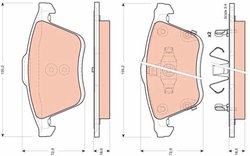 SET PLACUTE FRANA TRW GDB3400 - Compatibil cu MAZDA