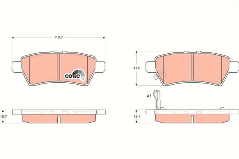 SET PLACUTE FRANA TRW GDB3405 - Compatibil cu NISSAN