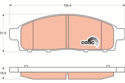 SET PLACUTE FRANA TRW GDB3435 - Compatibil cu MITSUBISHI, MITSUBISHI (GAC), MITSUBISHI (SOUEAST)