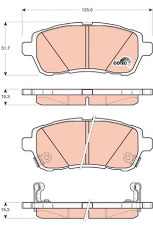 SET PLACUTE FRANA TRW GDB3437 - Compatibil cu DAIHATSU, FORD, FORD (CHANGAN), FORD AUSTRALIA, MARUTI SUZUKI, MAZDA, SUBARU, SUZU