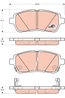 SET PLACUTE FRANA TRW GDB3437 - Compatibil cu DAIHATSU, FORD, FORD (CHANGAN), FORD AUSTRALIA, MARUTI SUZUKI, MAZDA, SUBARU, SUZU