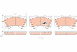 SET PLACUTE FRANA TRW GDB3524 - Compatibil cu LEXUS, TOYOTA, TOYOTA (FAW)