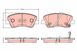 SET PLACUTE FRANA TRW GDB3552 - Compatibil cu HYUNDAI
