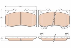 SET PLACUTE FRANA TRW GDB3560 - Compatibil cu NISSAN