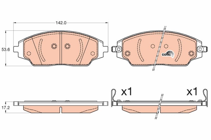 SET PLACUTE FRANA TRW GDB3579 - Compatibil cu CHEVROLET, CHEVROLET (SGM)