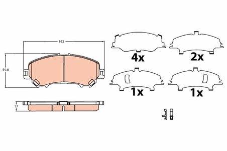 SET PLACUTE FRANA TRW GDB3622 - Compatibil cu NISSAN