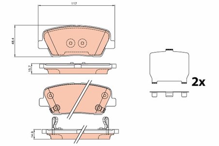 SET PLACUTE FRANA TRW GDB3624 - Compatibil cu FIAT, HYUNDAI, JEEP, MAXUS