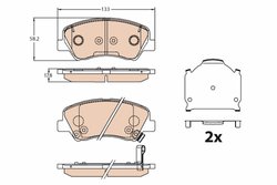 SET PLACUTE FRANA TRW GDB3630 - Compatibil cu HYUNDAI, KIA