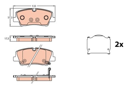 SET PLACUTE FRANA TRW GDB3646 - Compatibil cu HYUNDAI