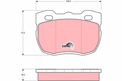 SET PLACUTE FRANA TRW GDB394 - Compatibil cu CARBODIES, LAND ROVER, METROCAB