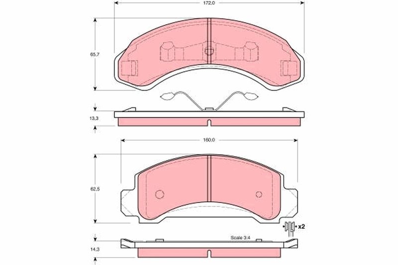 SET PLACUTE FRANA TRW GDB4004 - Compatibil cu FORD USA