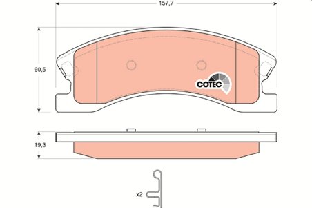 SET PLACUTE FRANA TRW GDB4133 - Compatibil cu JEEP, JEEP (BJC)