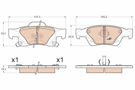SET PLACUTE FRANA TRW GDB4448 - Compatibil cu JEEP