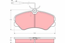 SET PLACUTE FRANA TRW GDB447 - Compatibil cu ALFA ROMEO, CITROEN, FIAT, PEUGEOT