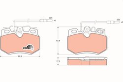 SET PLACUTE FRANA TRW GDB446 - Compatibil cu CITROEN, MEGA, PEUGEOT