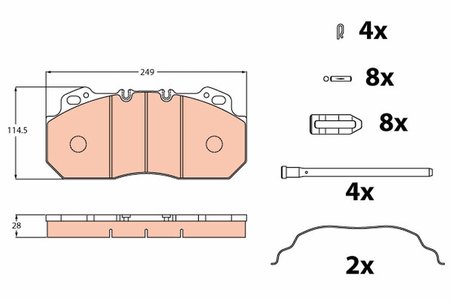 SET PLACUTE FRANA TRW GDB5019 - Compatibil cu DENNIS, IRISBUS, MAN, RENAULT TRUCKS, VOLVO