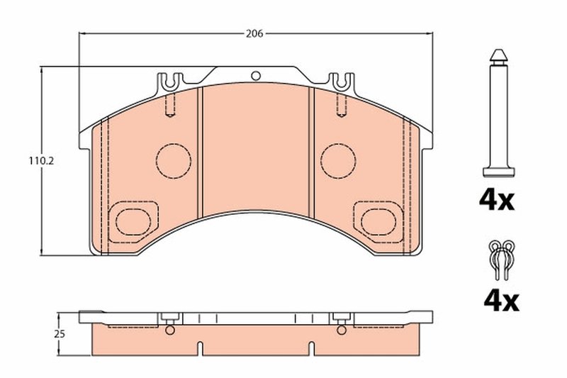 SET PLACUTE FRANA TRW GDB5022 - Compatibil cu IVECO