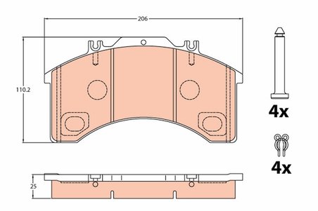 SET PLACUTE FRANA TRW GDB5022 - Compatibil cu IVECO