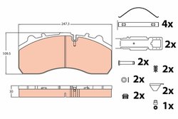 SET PLACUTE FRANA TRW GDB5067 - Compatibil cu BOVA, DAF, DENNIS, IVECO, MAN, MERCEDES-BENZ, NEOPLAN, RENAULT TRUCKS, SCANIA, SET