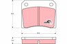 SET PLACUTE FRANA TRW GDB557 - Compatibil cu AC, ASTON MARTIN, DAIMLER, DE TOMASO, JAGUAR, JENSEN, LAMBORGHINI, MASERATI, PEUGEO