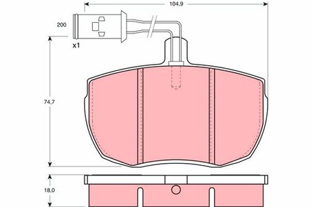 SET PLACUTE FRANA TRW GDB789 - Compatibil cu ALFA ROMEO, CARBODIES, FORD, IVECO, LAND ROVER, LDV, LTI, ROVER