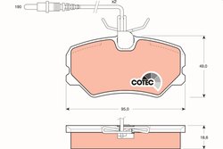 SET PLACUTE FRANA TRW GDB793 - Compatibil cu PEUGEOT
