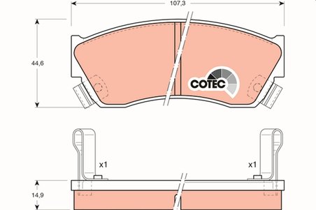 SET PLACUTE FRANA TRW GDB883 - Compatibil cu CHEVROLET, HOLDEN, LANDWIND (JMC), SUBARU, SUZUKI, SUZUKI (CHANGAN), TATA