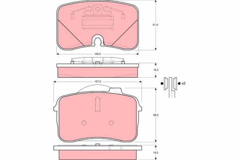 SET PLACUTE FRANA TRW GDB961 - Compatibil cu AUDI