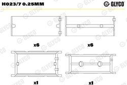 Cuzineti arbore cotit Glyco H023/7 0.25mm