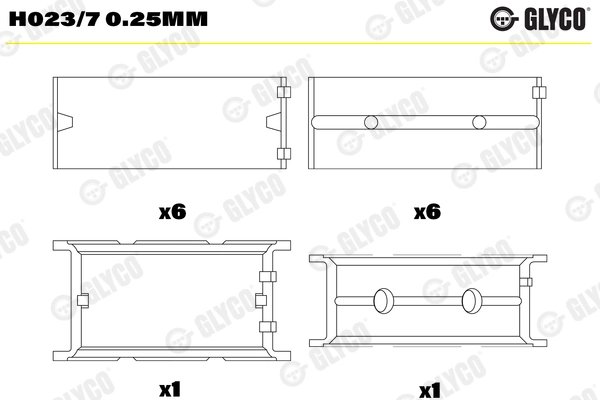 Cuzineti arbore cotit Glyco H023/7 0.25mm