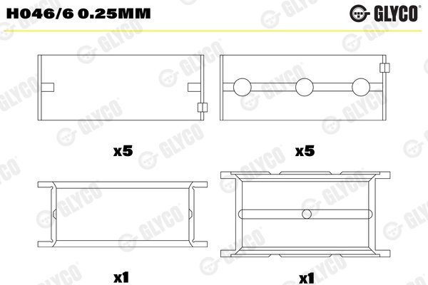 Cuzineti arbore cotit Glyco H046/6 0.25mm