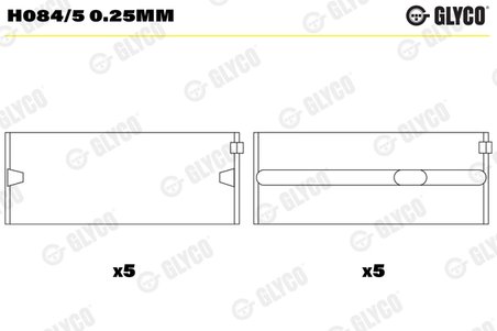 Cuzineti arbore cotit Glyco H084/5 0.25mm