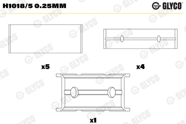 Cuzineti arbore cotit Glyco H1018/5 0.25mm
