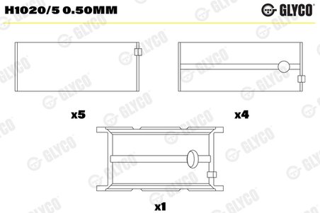 Cuzineti arbore cotit Glyco H1020/5 0.50mm