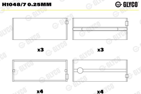 CUZINETI ARBORE COTIT GLYCO H1048/7 0.25MM - Compatibil cu FIAT, IVECO, NEW HOLLAND