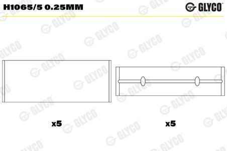 Cuzineti arbore cotit Glyco H1065/5 0.25mm