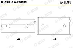Cuzineti arbore cotit Glyco H1075/5 0.25mm