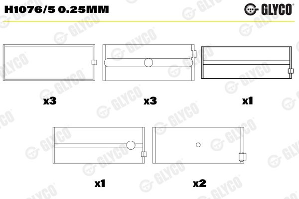 Cuzineti arbore cotit Glyco H1076/5 0.25mm