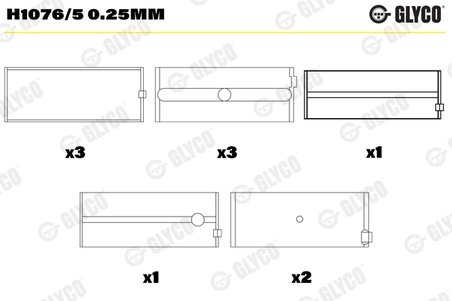 Cuzineti arbore cotit Glyco H1076/5 0.25mm