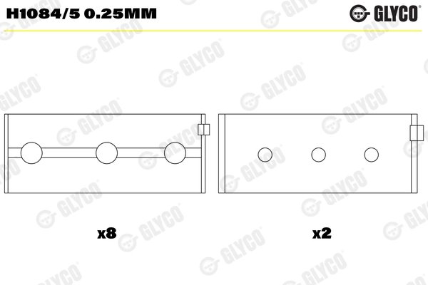 Cuzineti arbore cotit Glyco H1084/5 0.25mm
