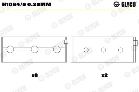 Cuzineti arbore cotit Glyco H1084/5 0.25mm