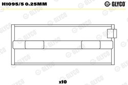 CUZINETI ARBORE COTIT GLYCO H1095/5 0.25MM - Compatibil cu ALFA ROMEO, CADILLAC, CHRYSLER, DR, FIAT, HOLDEN, LANCIA, OPEL, SAAB,