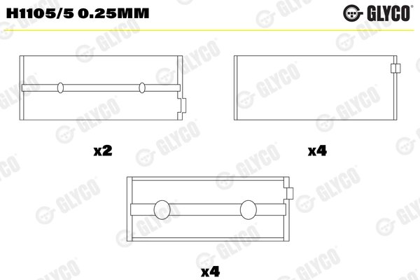 Cuzineti arbore cotit Glyco H1105/5 0.25mm