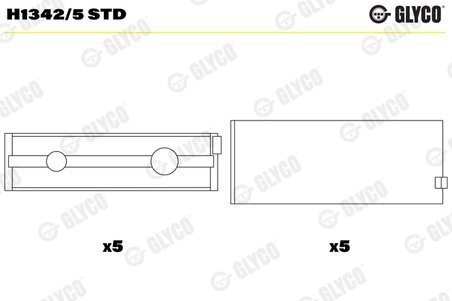 CUZINETI ARBORE COTIT GLYCO H1342/5 STD - Compatibil cu ASHOK LEYLAND, DONGFENG (DFAC), ISUZU, NISSAN, OPEL, RENAULT, RENAULT TR