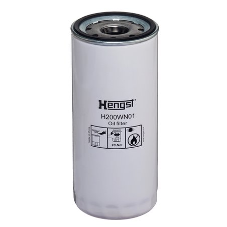 FILTRU ULEI HENGST FILTER H200WN01 - Compatibil cu ERF, FODEN TRUCKS, OPTARE, PLAXTON, RENAULT TRUCKS, VOLVO