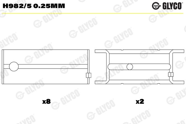 Cuzineti arbore cotit Glyco H982/5 0.25mm