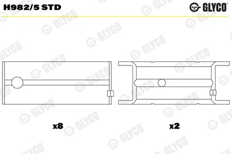 CUZINETI ARBORE COTIT GLYCO H982/5 STD - Compatibil cu BEDFORD, CATERHAM, CHEVROLET, DAEWOO, HOLDEN, ISUZU, LADA, OPEL, VAUXHALL